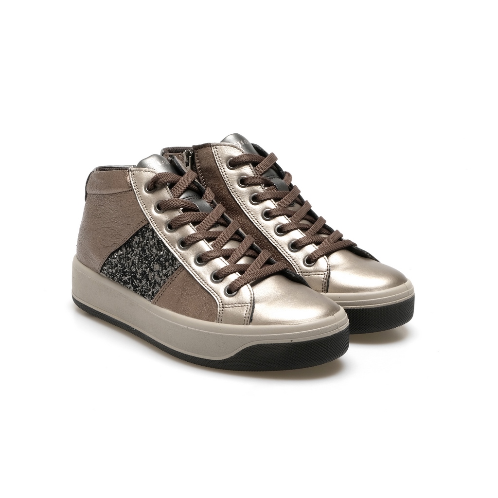 Scarpe Donna Bianche con Glitter Argento Made in Italy - KikkiLine