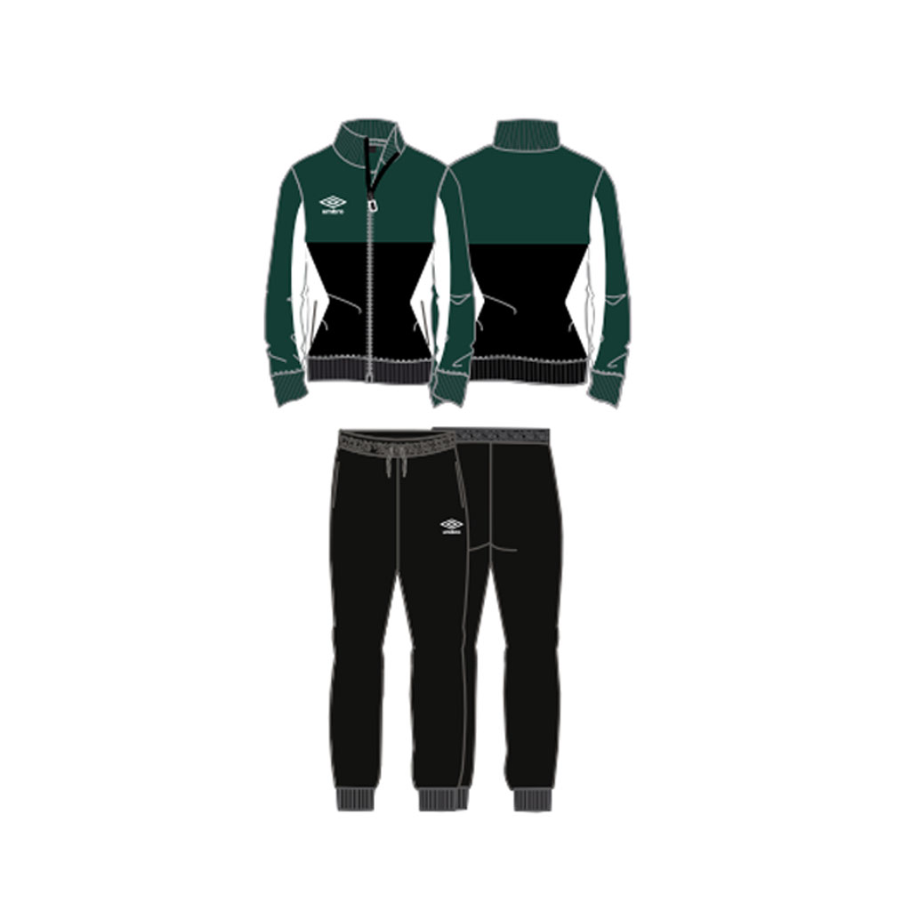 UMBRO COMPLETO TUTA UOMO – FZ FLEECE TRACKSUIT- NERO – VERDE – BIANCO –  21A-RAP00211B - Romanelli Store