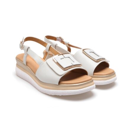 Romanelli Collezioni sandali con zeppa donna – bianco – 10410-E4 Operal