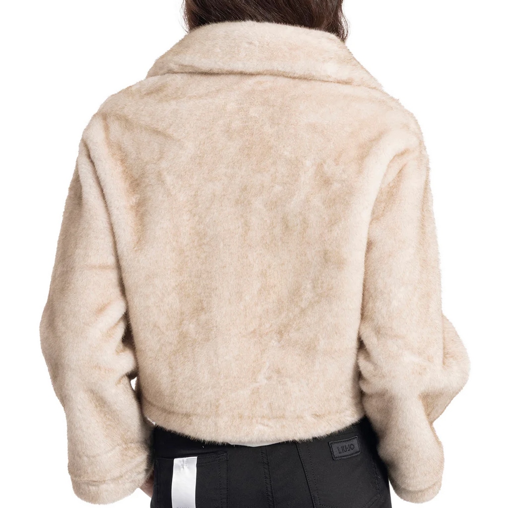 Gio Cellini cappotto ecopelliccia donna – beige – EP042 - immagine 4