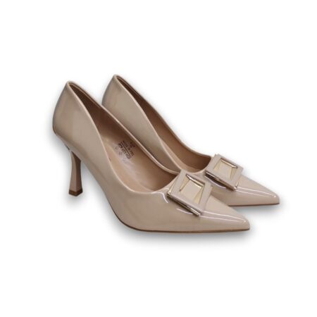 LANCETTI SCARPA CON TACCO DONNA - DARK BEIGE - LNC-25-HC55-Q1037