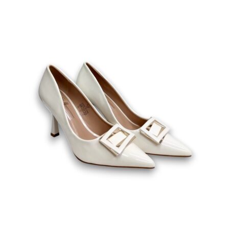 LANCETTI SCARPA CON TACCO DONNA - OFF WHITE - LNC-25-HC55-Q1037