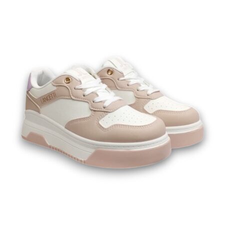 LANCETTI Sneakers donna - WHITE - PINK - CHIFFON - LNC-3076