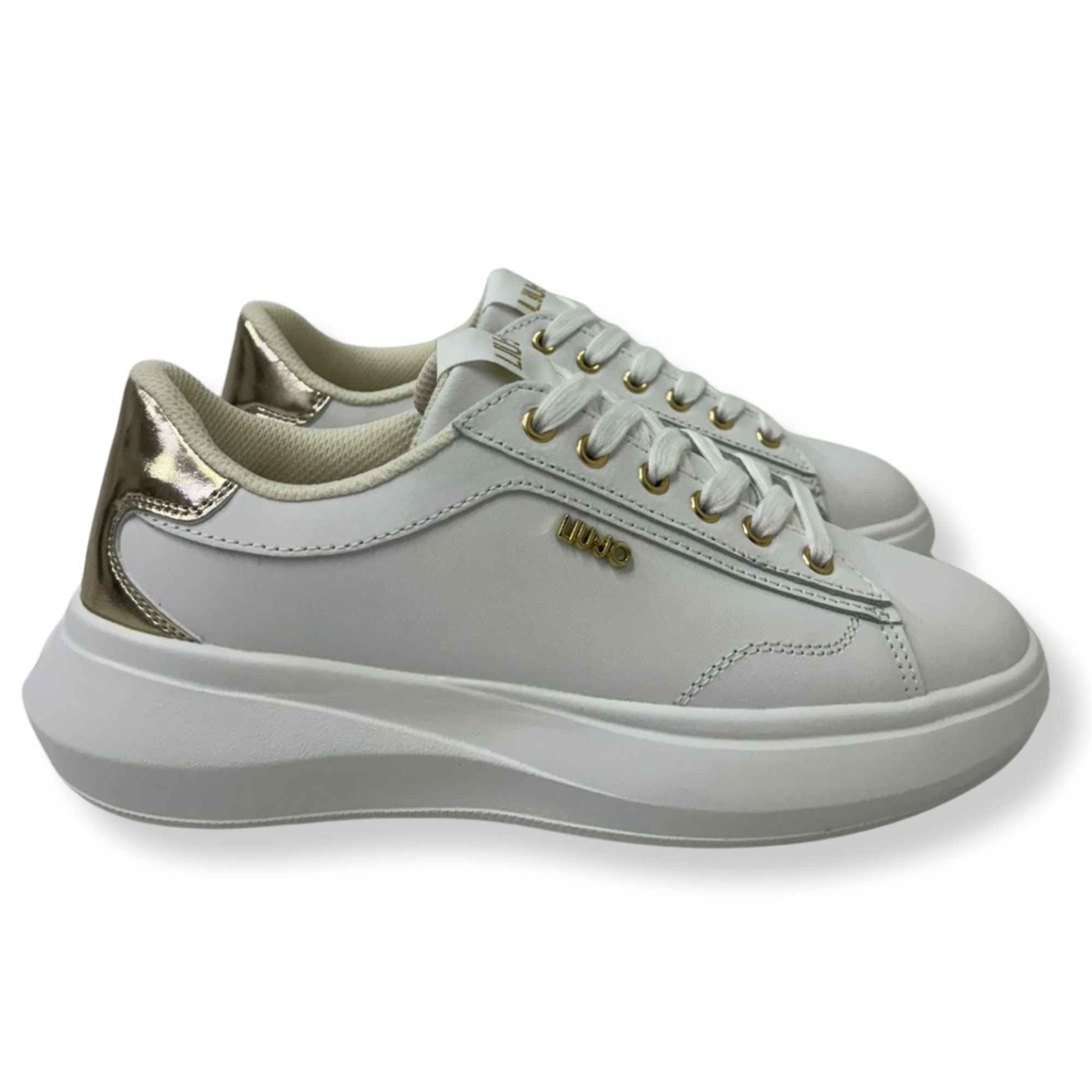 LUI – JO SNEAKERS DONNA BA6069 PX026 CASPER 01 S1052 White/Light Gold - immagine 2