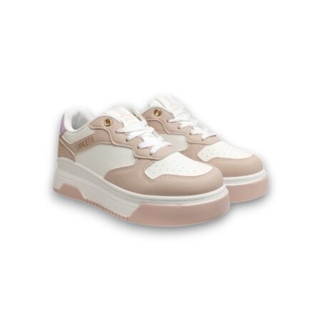 LANCETTI SNEAKERS DONNA - WHITE - PINK - CHIFFON - LNC-3076
