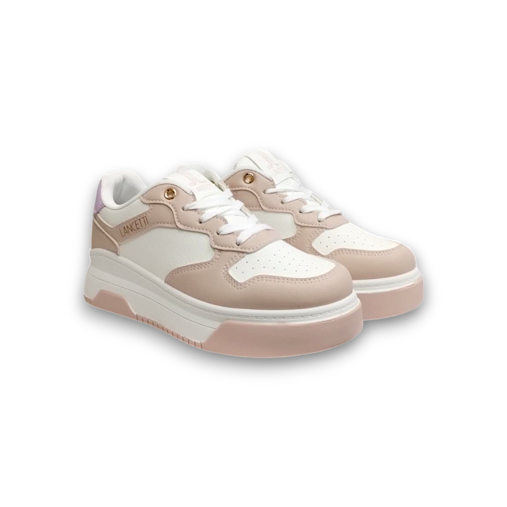 LANCETTI SNEAKERS DONNA – WHITE – PINK – CHIFFON – LNC-3076