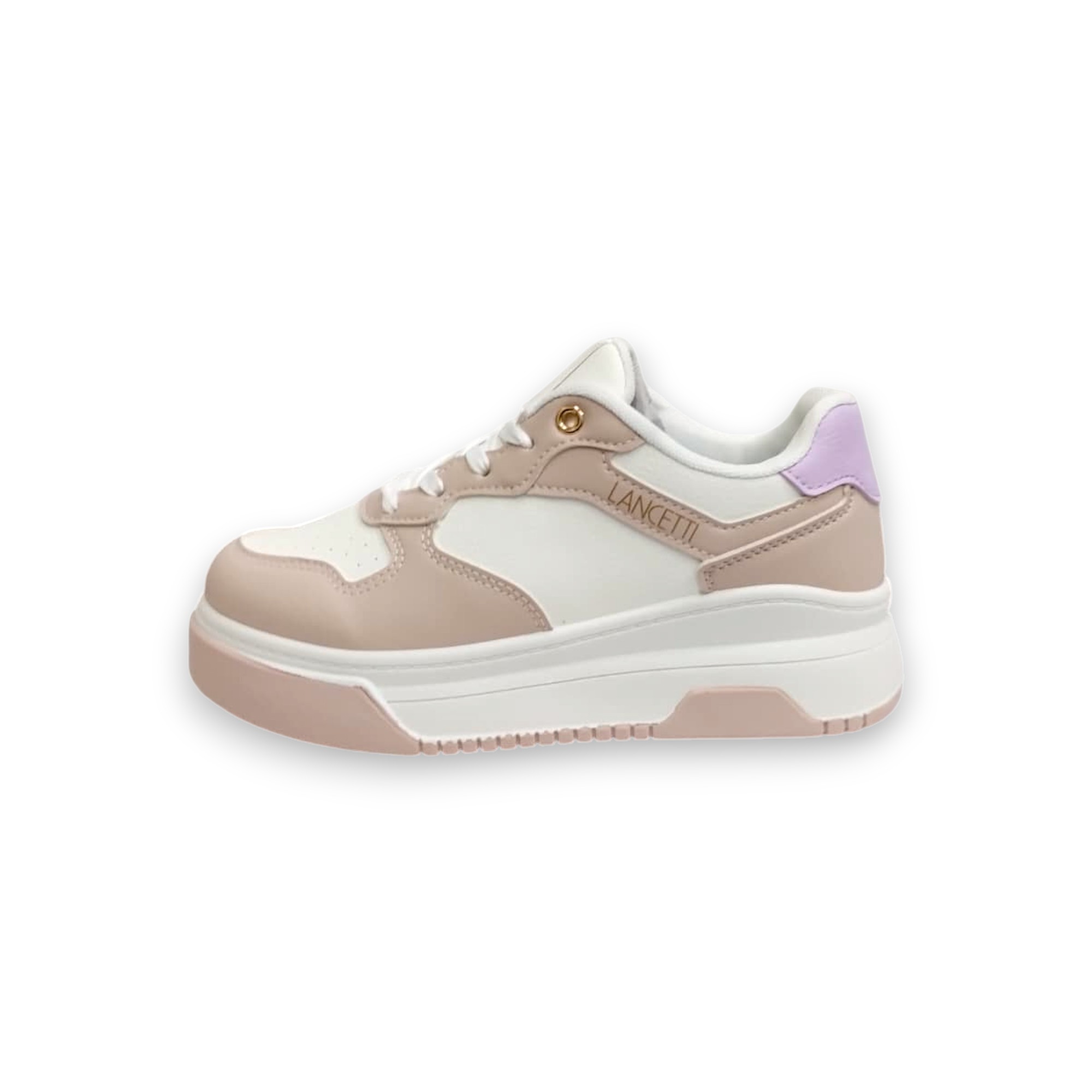 LANCETTI SNEAKERS DONNA - WHITE - PINK - CHIFFON - LNC-3076 - immagine 2