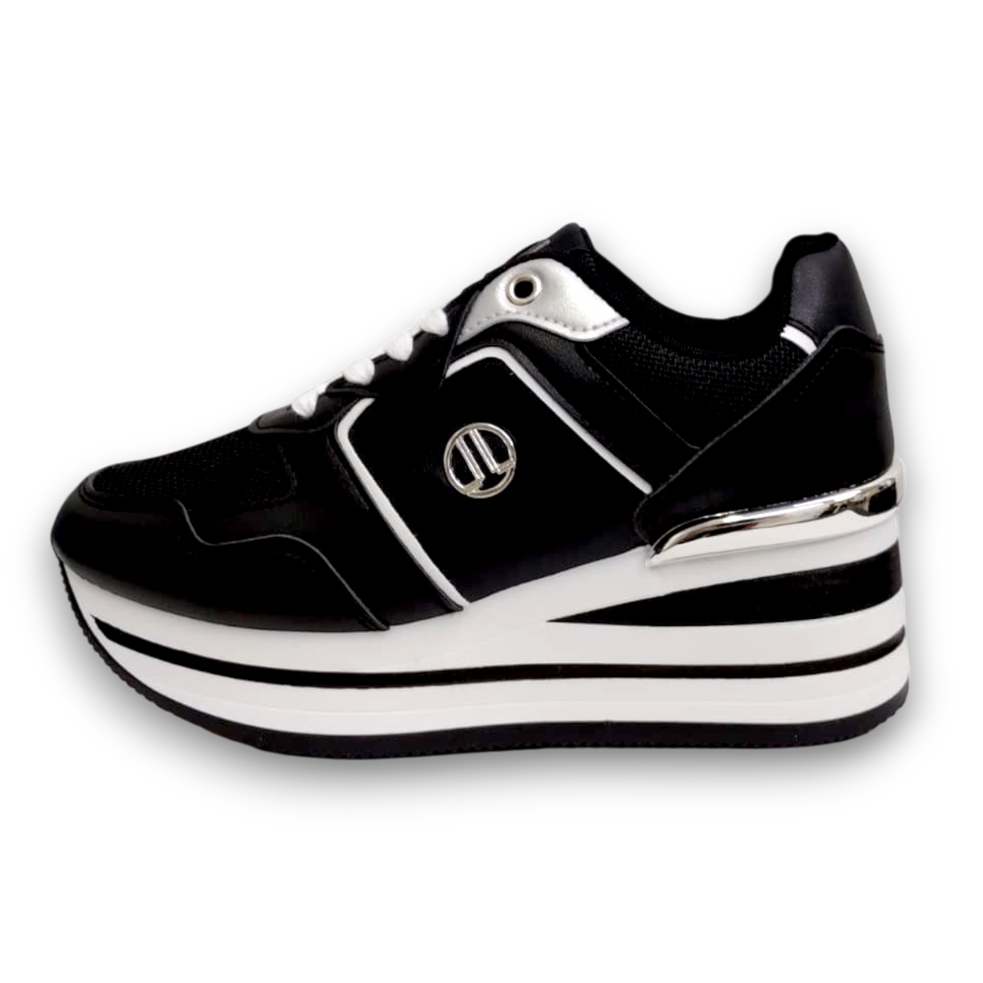 LANCETTI SNEAKERS DONNA - BLACK - SILVER - WHITE - LNC-3150 - immagine 2