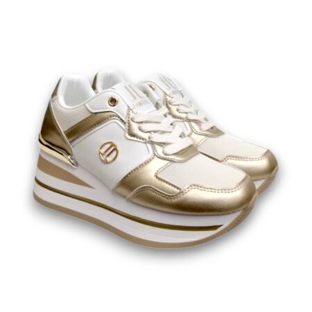 LANCETTI SNEAKERS DONNA - GOLD - OFF WHITE - WHITE - LNC-3150