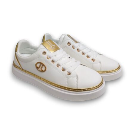 LANCETTI SNEAKERS DONNA - WHITE -  GOLD - LNC - 3246