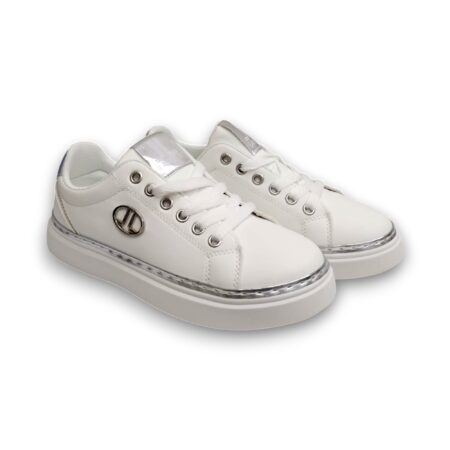 LANCETTI SNEAKERS DONNA - WHITE - SILVER - LNC-3246