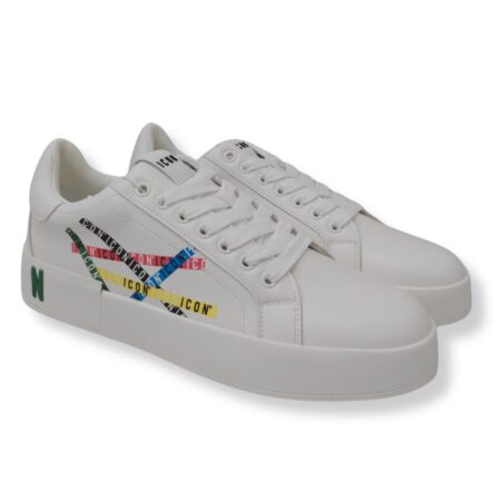 Icon sneakers uomo IC05637SU Arcobaleno BIANCO