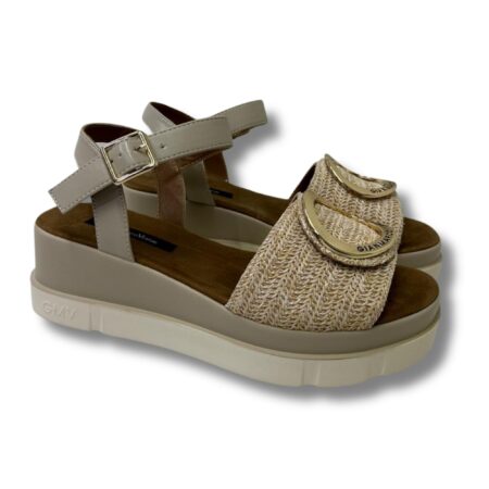 Gian Marco Venturi Sandali Con Tacco GMVDSCSA0452 Raffia BEIGE