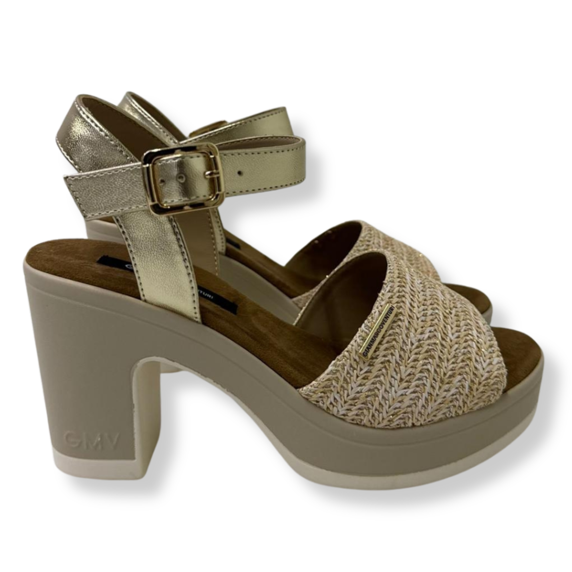 Gian Marco Venturi Sandali Con Tacco GMVDSCSA0474 Raffia BEIGE - immagine 2