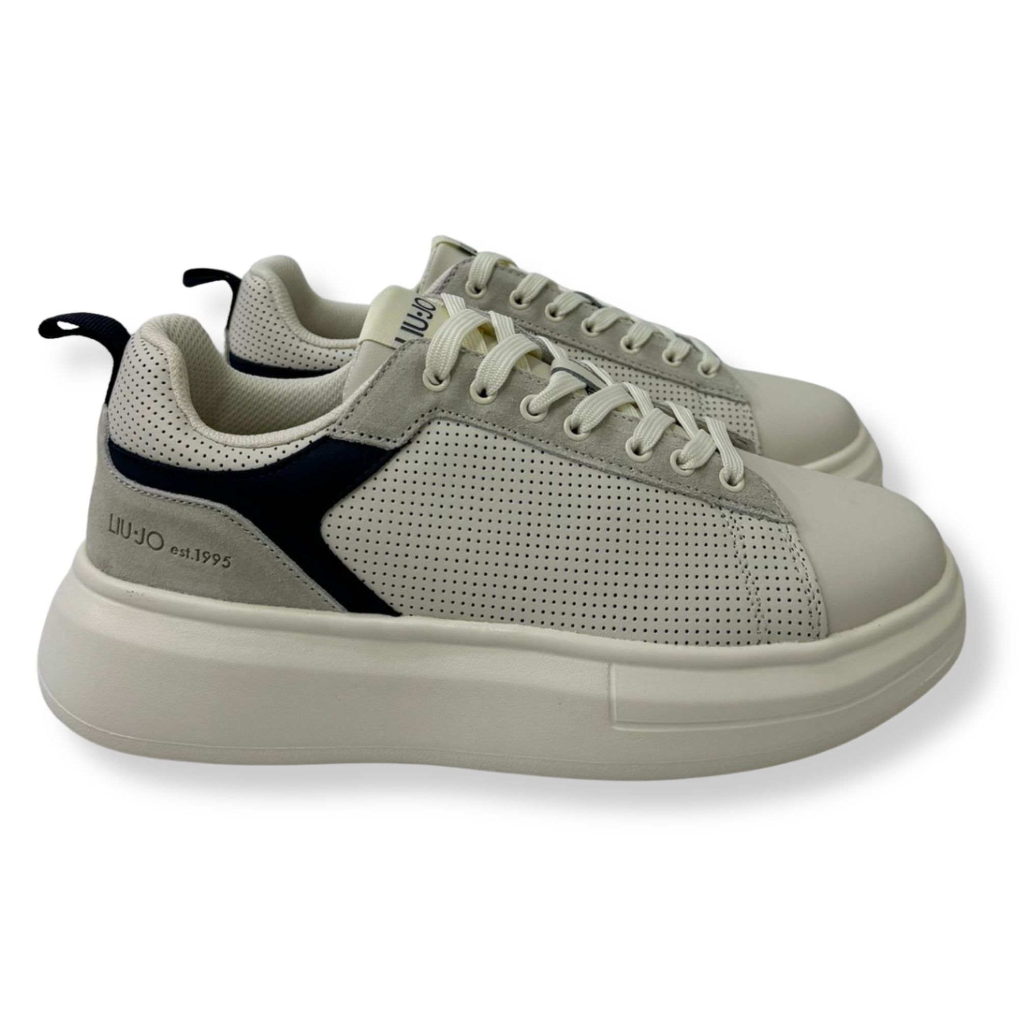 LUI – JO SNEAKERS UOMO 7B6001 PX355 Big 05 S3703 Milk/Blue - immagine 2