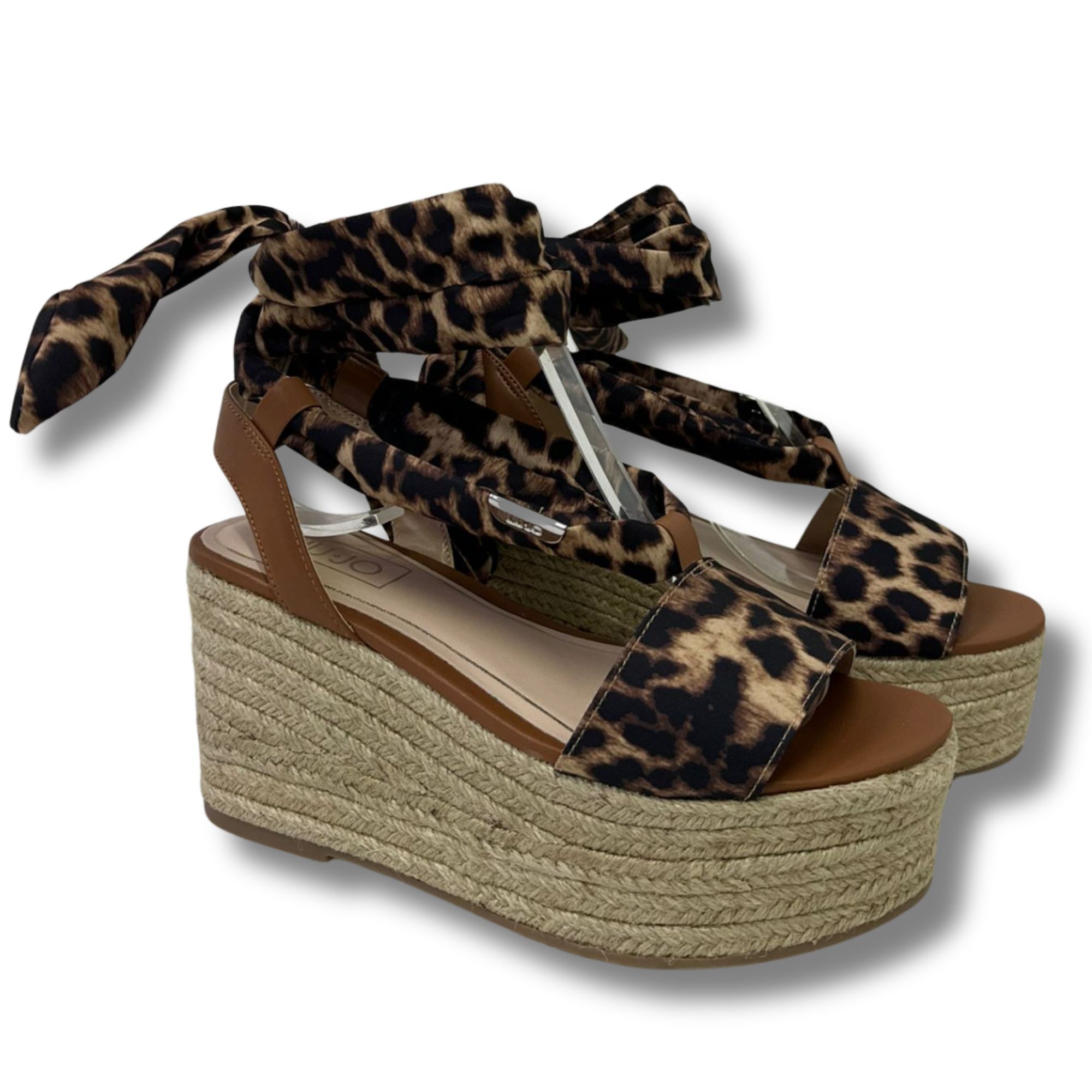 Lui-Jo sandali con tacco donna SA6087 TX133 BALI 03 S4057 LEOPARD/SADDLE