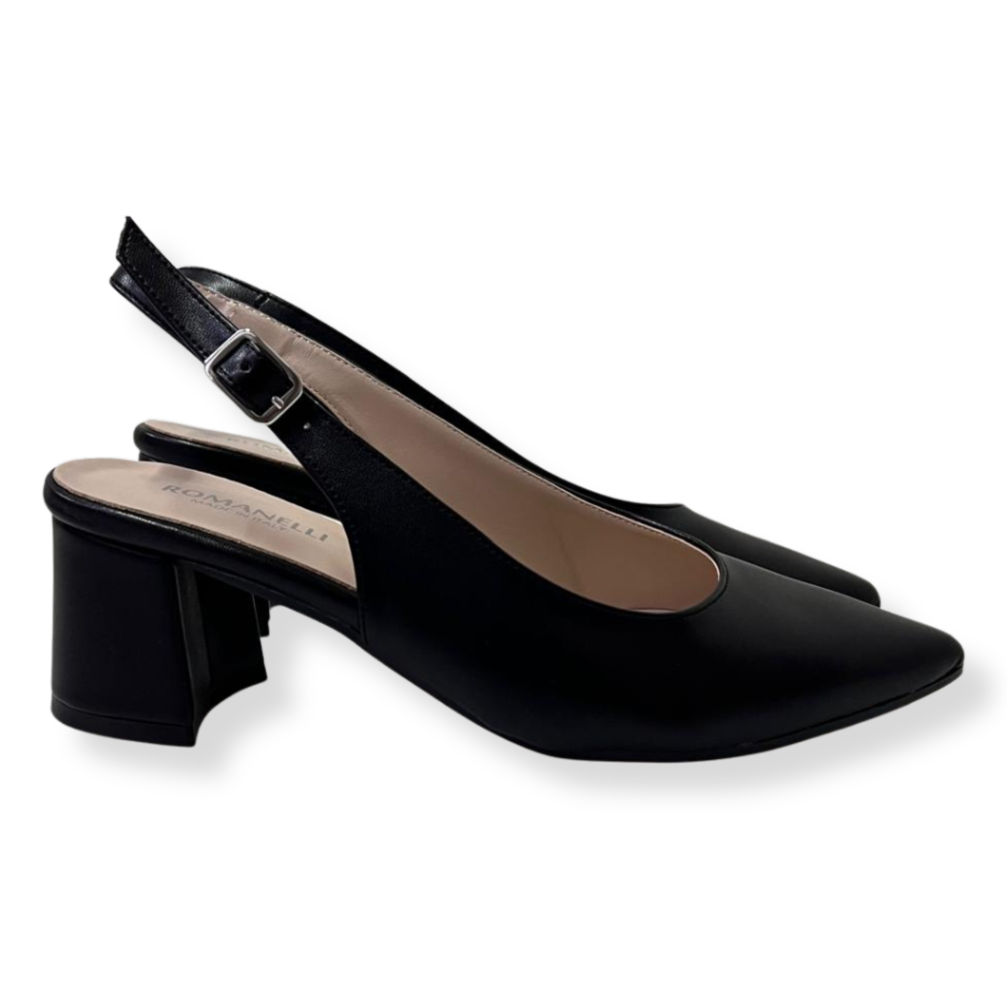 Romanelli Sandali 876 NEW Tacco50 PELLE NERO - immagine 2