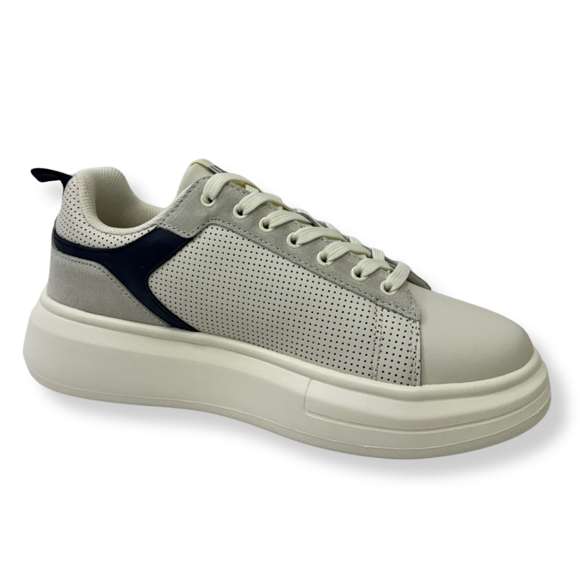 LUI – JO SNEAKERS UOMO 7B6001 PX355 Big 05 S3703 Milk/Blue - immagine 4