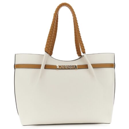 Cafe’ Noir borsa donna C3YA1004 Shopping W097 Panna/Cuoio