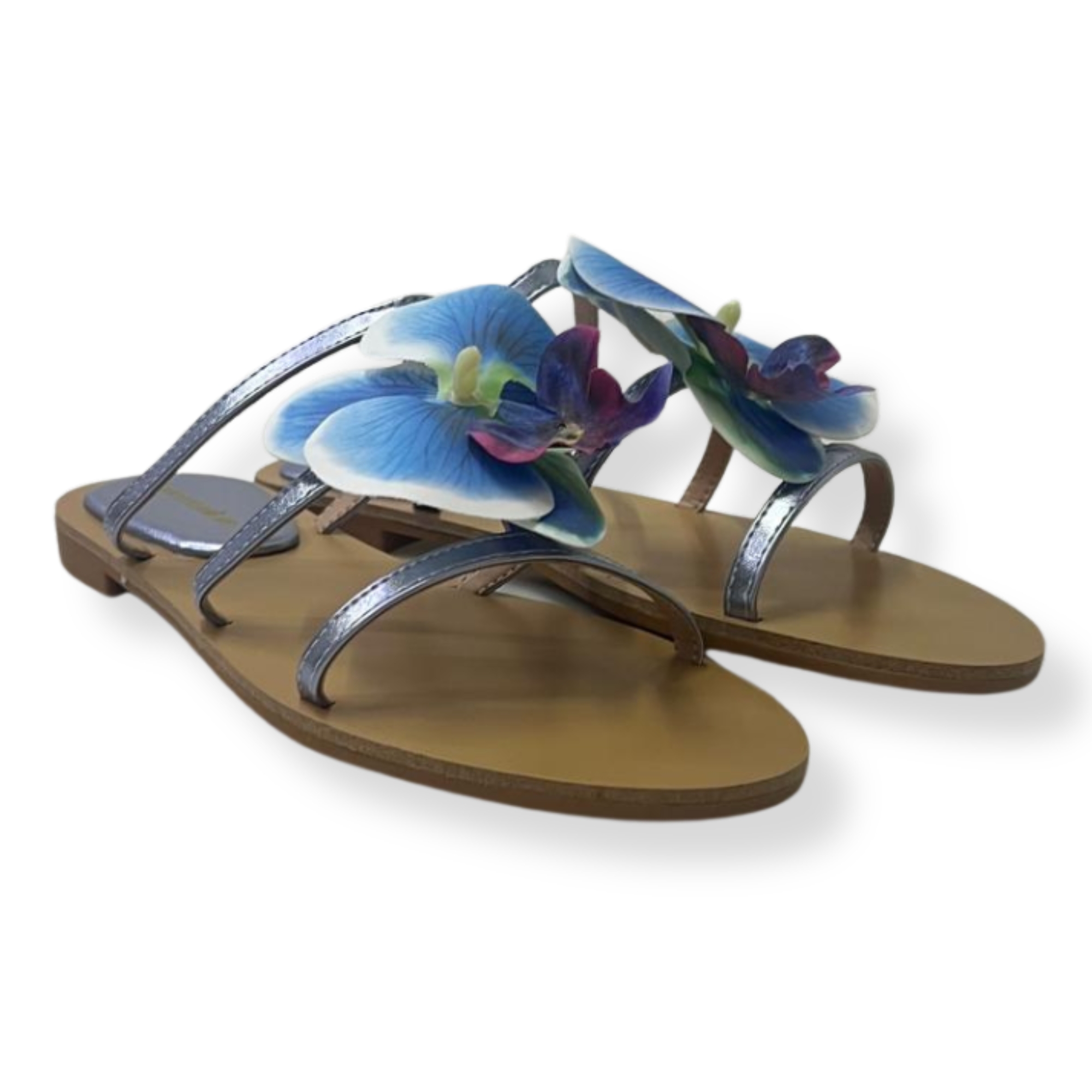 Francescomilano sandali donna Y18-23N Laminato AZZURRO