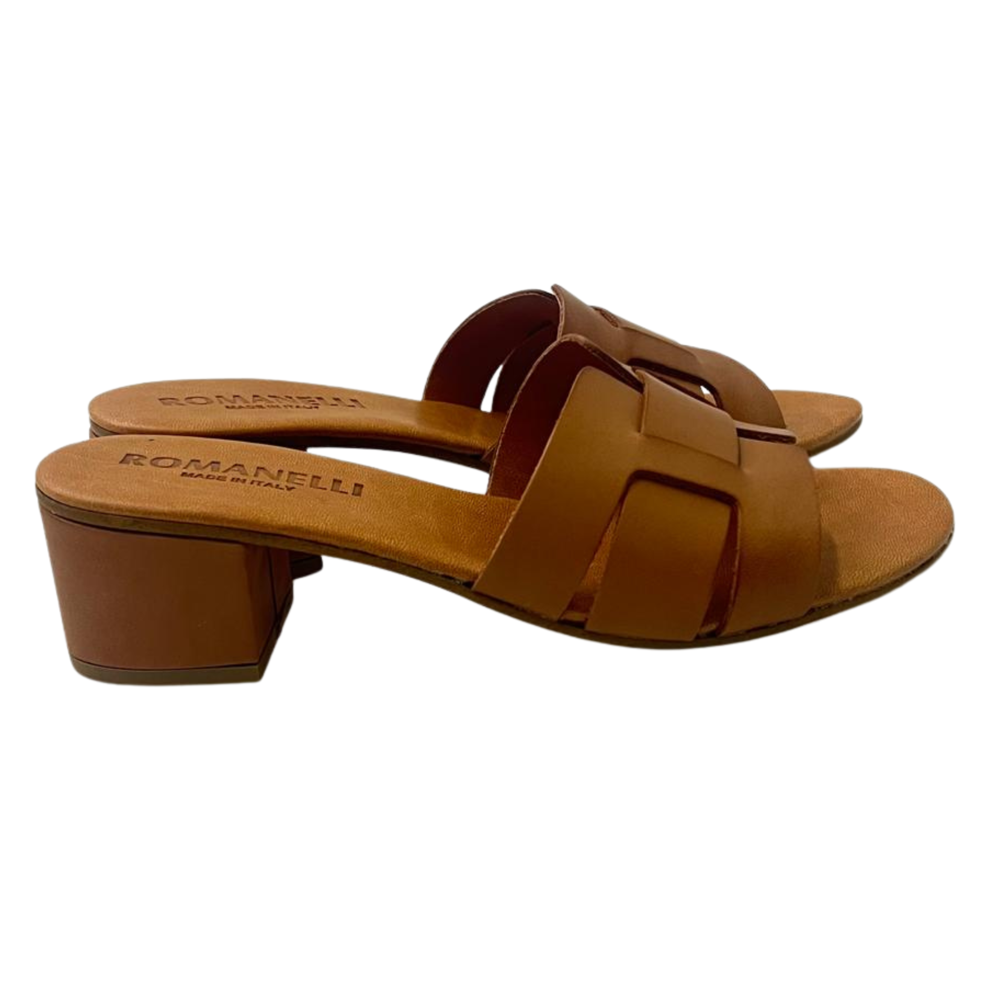 Romanelli Sandali con tacco LADY-80 Vitello CUOIO - immagine 2