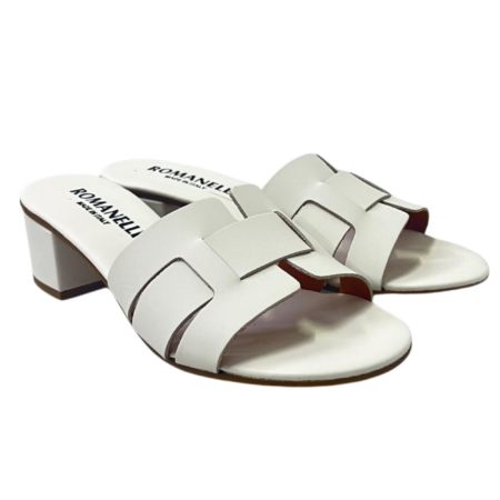 Romanelli Sandali con tacco LADY-80 Vitello BIANCO