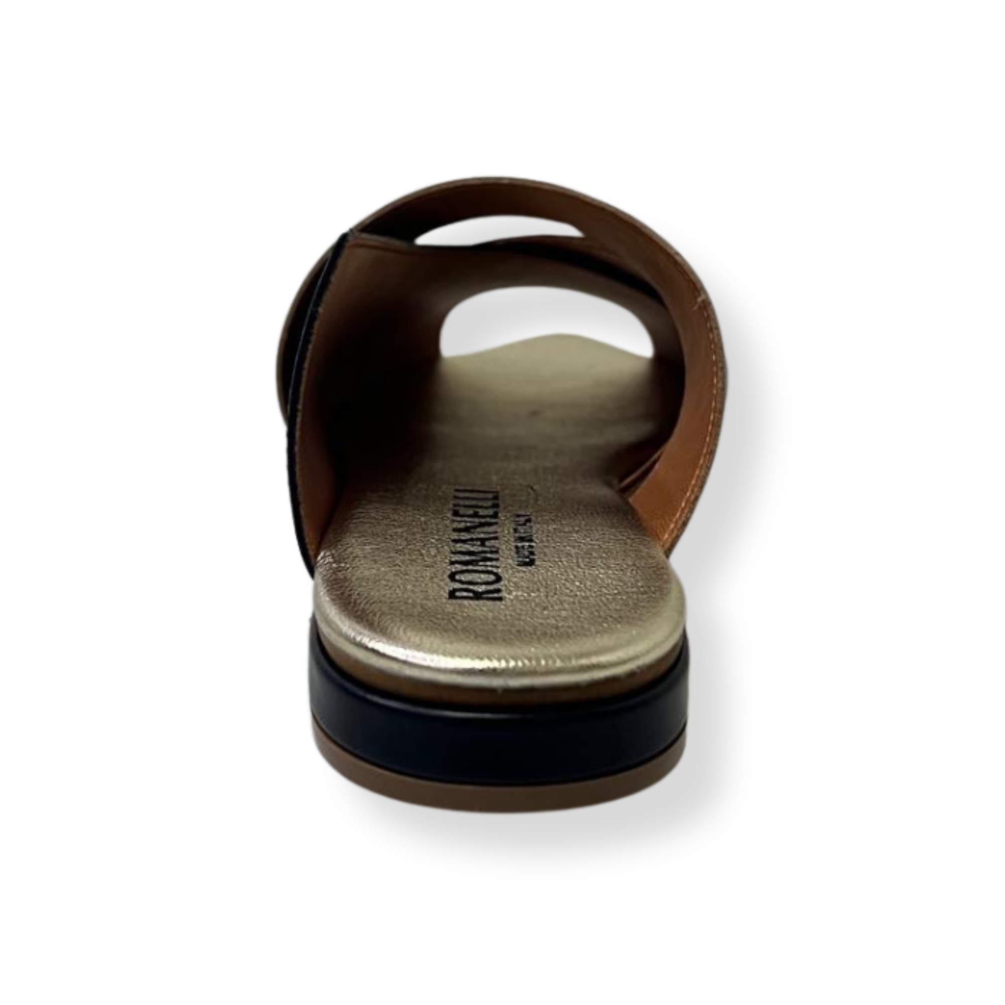 Romanelli Sandali PATTY-07 Vitello NERO/Laminato Bronzo - immagine 3