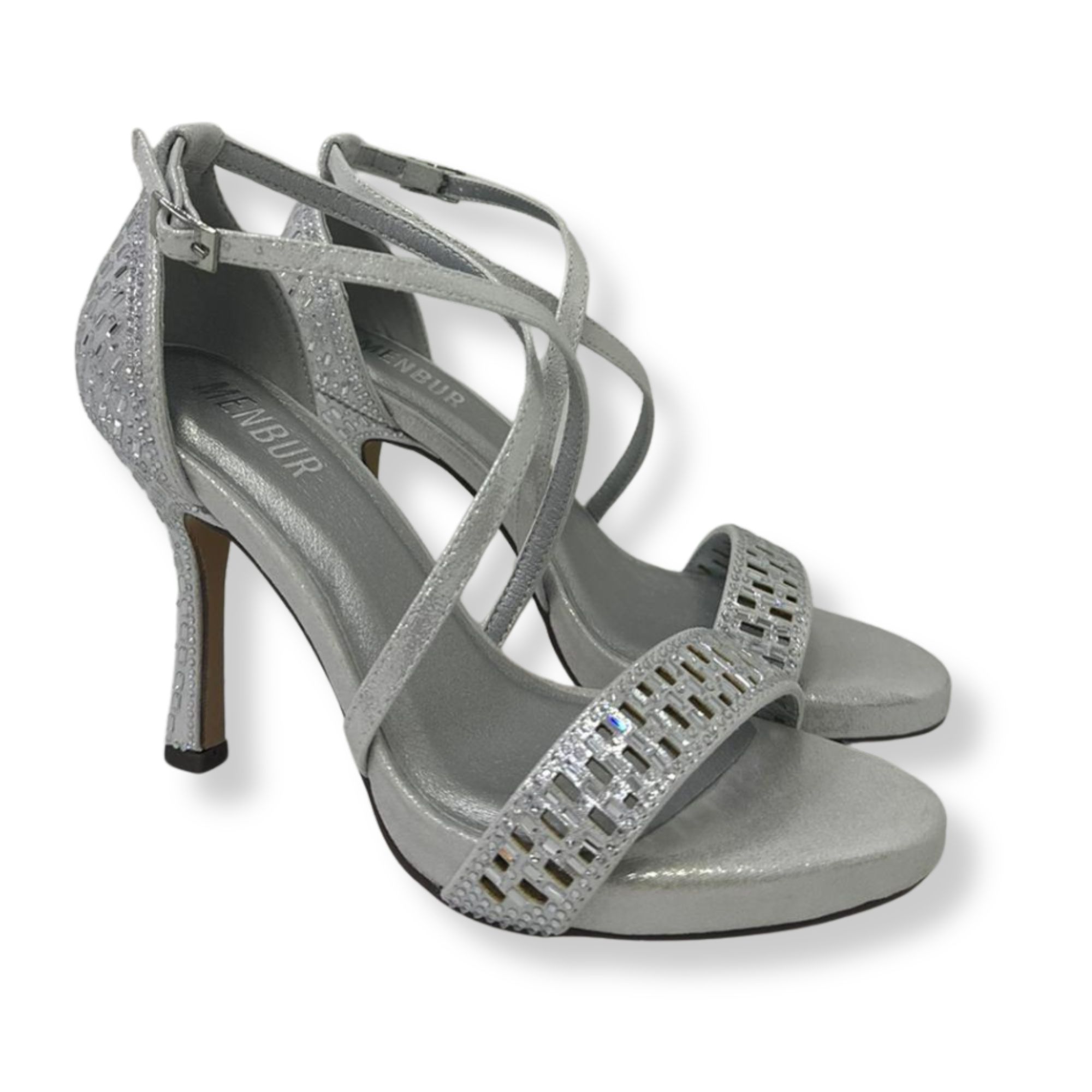 Menbur sandali con tacco donna AM722 Menbur 09 PLATA