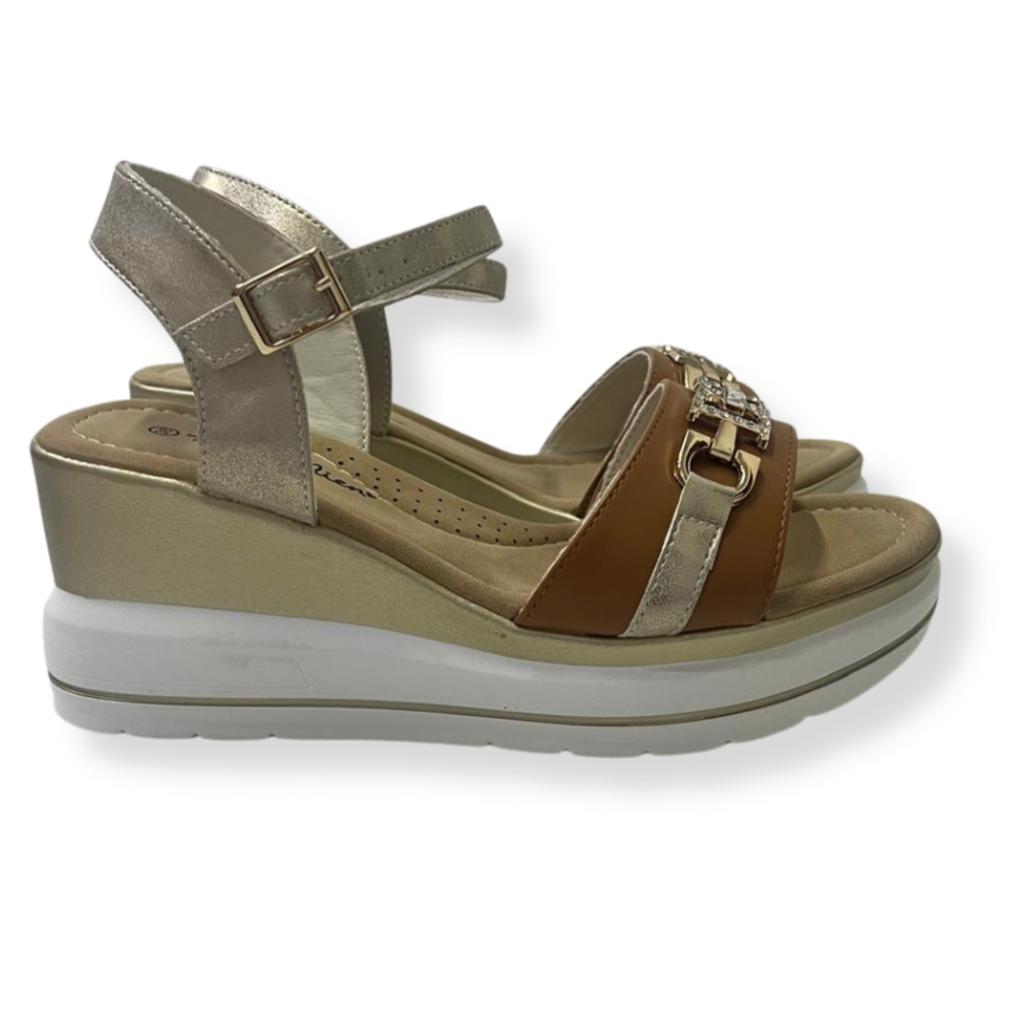 Julien sandali donna E800 Vitello CUOIO/Satin Beige - immagine 2