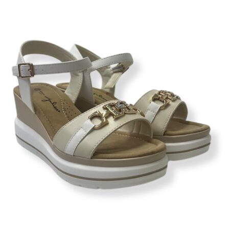 Julien sandali donna E800 Vitello PANNA/BIANCO