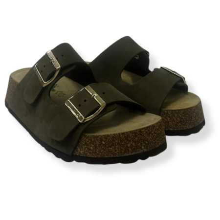 Bio Natura sandali donna A21THESIS Imbottito Scamosciato VERDE